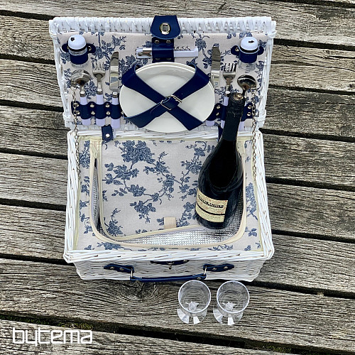 Picnic basket GARDEN white for 2 people