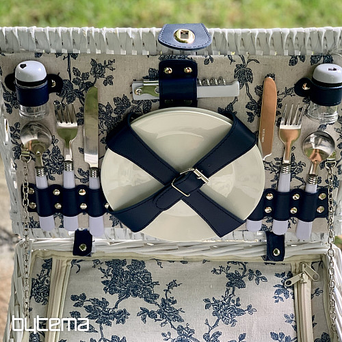 Picnic basket GARDEN white for 2 people