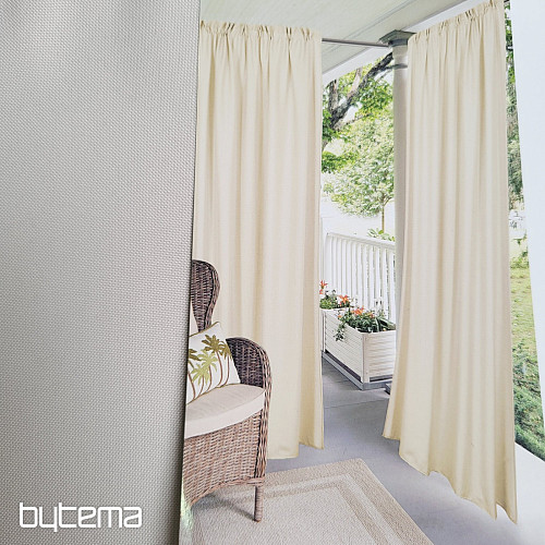 Decorative outdoor curtain GAIA WHITE COFFEE