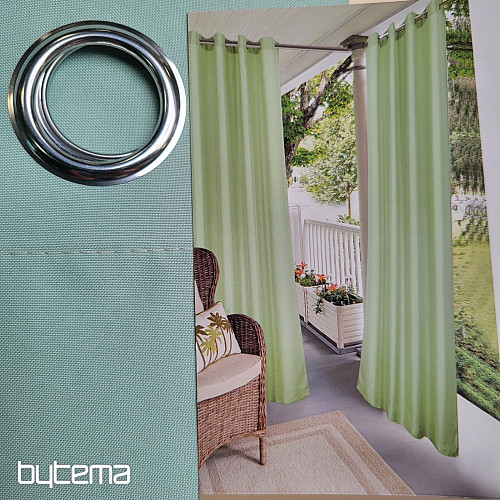 Decorative outdoor curtain GAIA GREEN rings