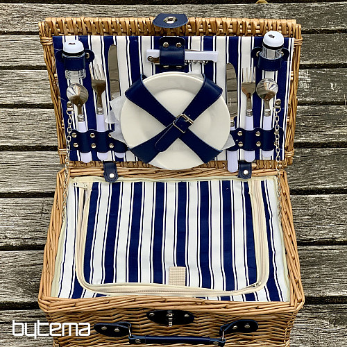 Picnic basket GARDEN brown for 2 people