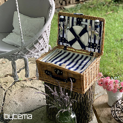 Picnic basket GARDEN brown for 2 people