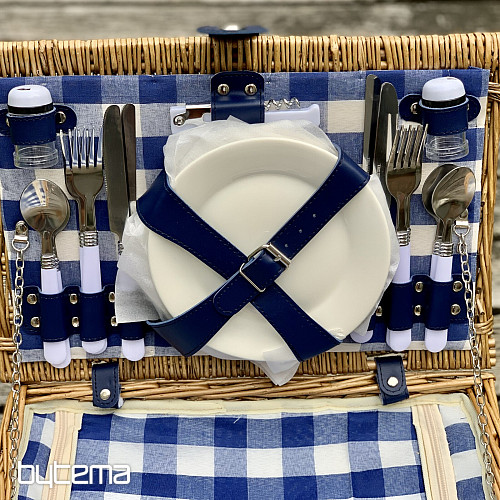 Picnic basket GARDEN brown for 4 people