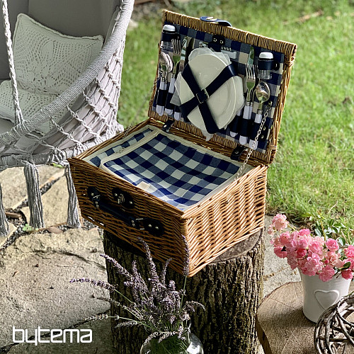 Picnic basket GARDEN brown for 4 people
