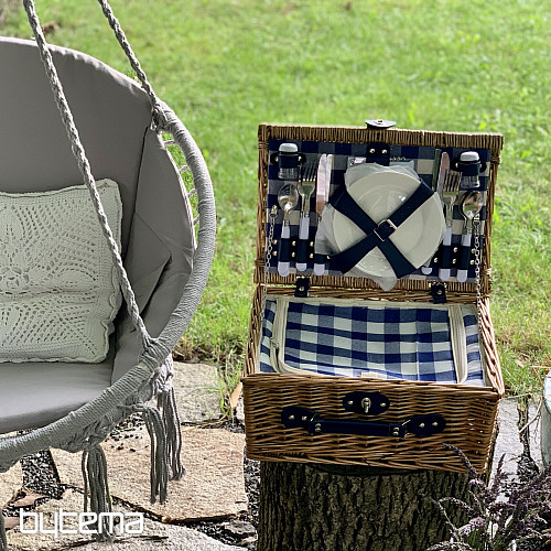Picnic basket GARDEN brown for 4 people