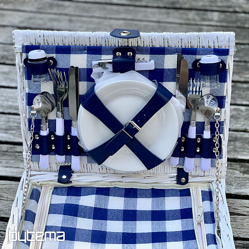 Picnic basket GARDEN white for 4 people