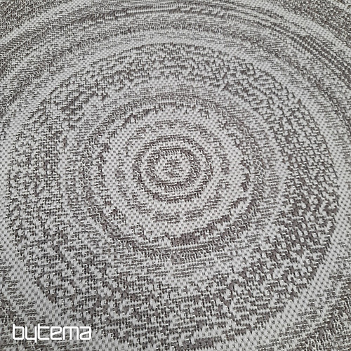 Outdoor rug STAR rosette gray-brown