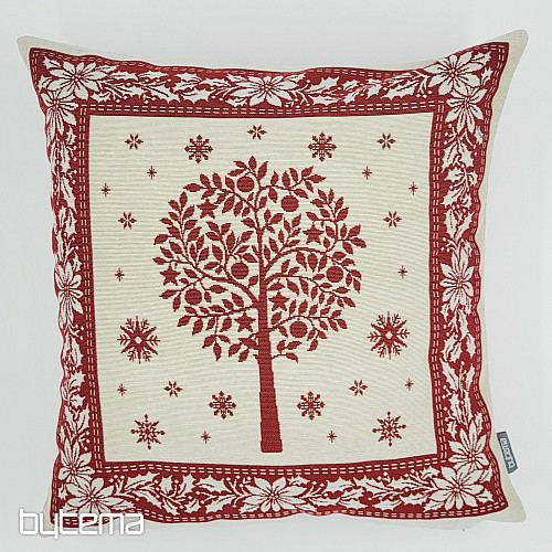 Christmas tapestry cover FOLK CHRISTMAS 1 red