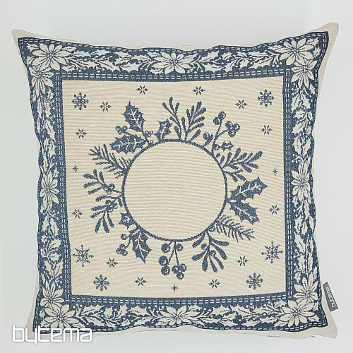 Christmas tapestry cover FOLK CHRISTMAS 2 blue