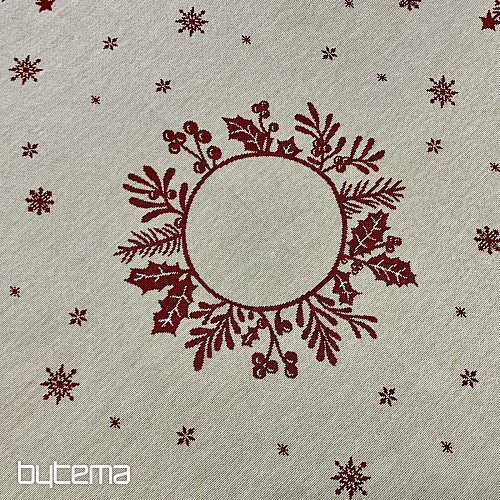 Tapestry tablecloth and scarf FOLK CHRISTMAS red