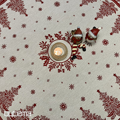 Tapestry tablecloth and scarf FOLK CHRISTMAS red