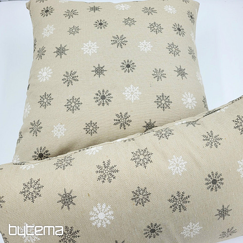 Christmas decorative cover FLAKES GREY WHITE