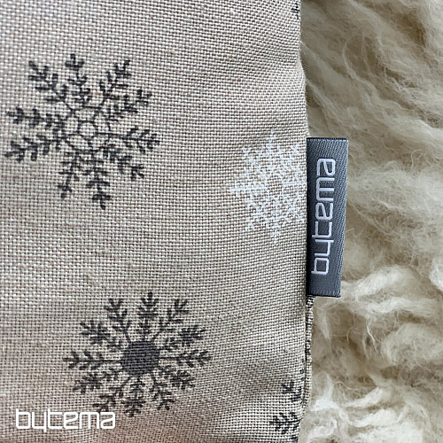 Christmas decorative cover FLAKES GREY WHITE