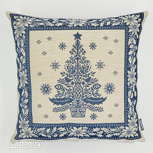 Christmas tapestry cover FOLK CHRISTMAS 3 blue