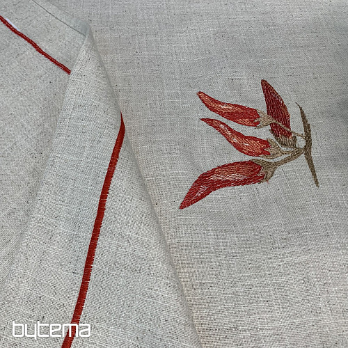 Tablecloth with linen blend PEPPERS