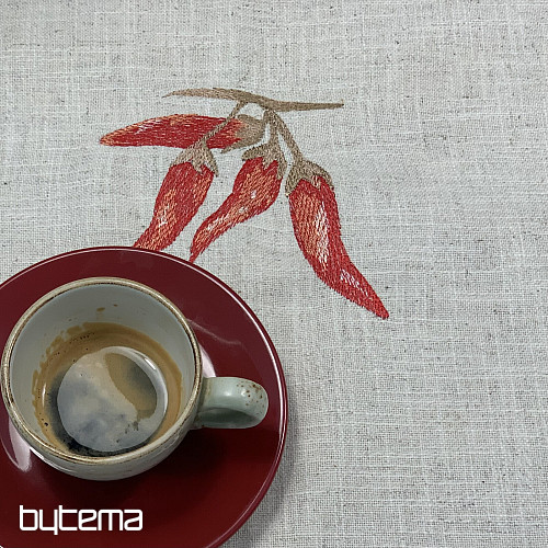 Tablecloth with linen blend PEPPERS
