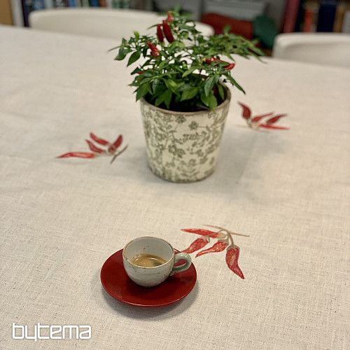 Tablecloth with linen blend PEPPERS