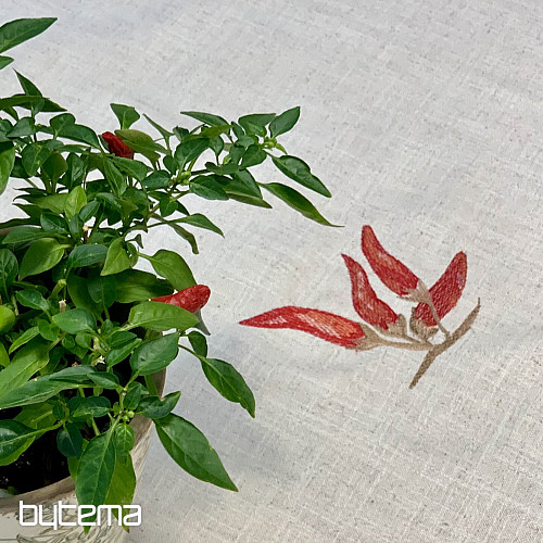 Tablecloth with linen blend PEPPERS
