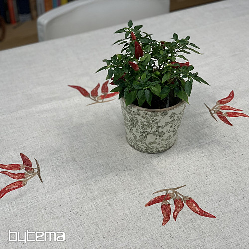 Tablecloth with linen blend PEPPERS