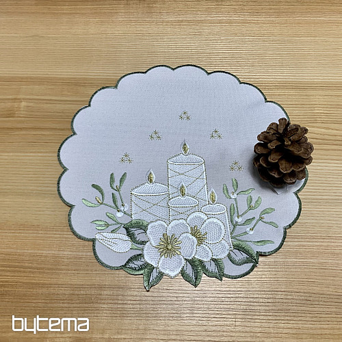 Embroidered tablecloth WHITE CANDLES