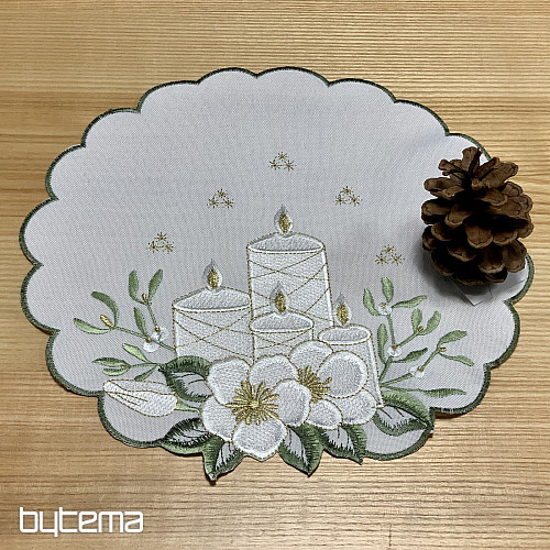 Embroidered tablecloth WHITE CANDLES