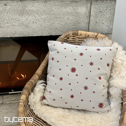 Christmas tapestry cover GENTLE FLAKE RED