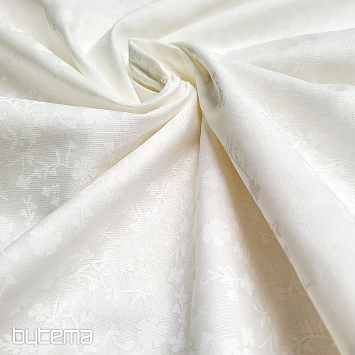 Cotton decorative fabric MARGELIE flower CREAM