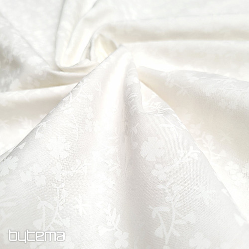 Cotton decorative fabric MARGELIE flower CREAM
