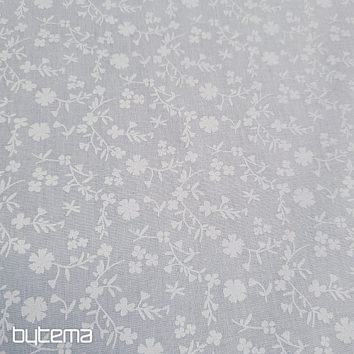 Cotton decorative fabric MARGELIE flower GREY