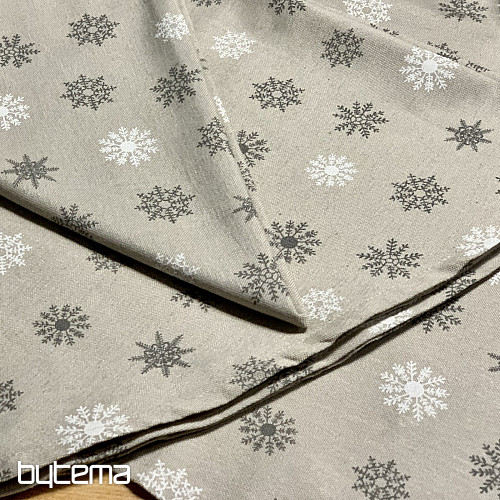 Christmas tablecloth and scarf FLAKES GREY WHITE