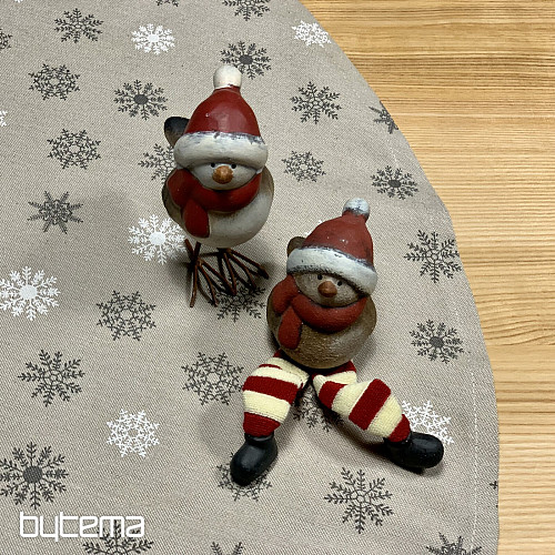 Christmas tablecloth and scarf FLAKES GREY WHITE