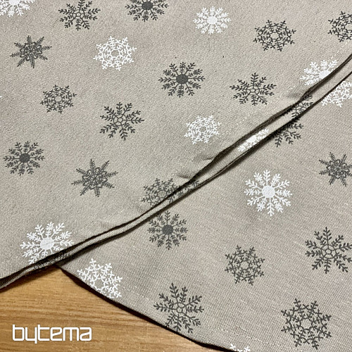 Christmas tablecloth and scarf FLAKES GREY WHITE
