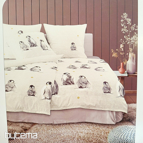 Luxury flannel bedding IRISETTE PANDA 8645-80 PENGUINS