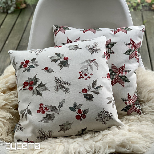 Christmas decorative cover HOLLY GREY