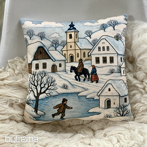 Christmas decorative cover SEMI-TRAILER IN WINTER
