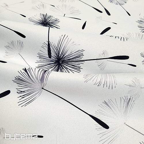 Decorative fabric BLACK OUT DANDELION black