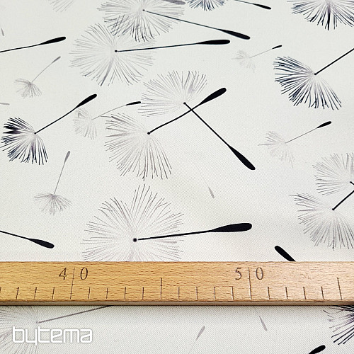 Decorative fabric BLACK OUT DANDELION black
