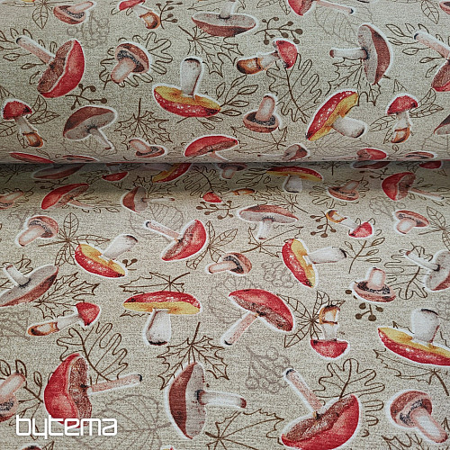 Decorative fabric MUSHROOMS