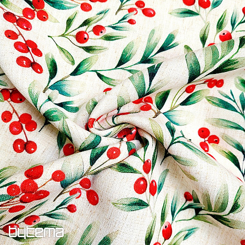 Decorative fabric CHRISTMAS BERRIES