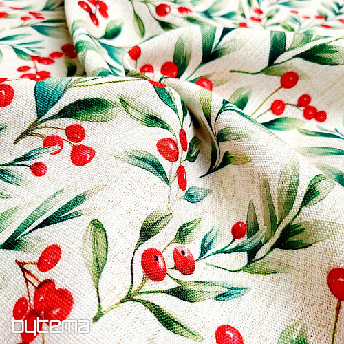 Decorative fabric CHRISTMAS BERRIES
