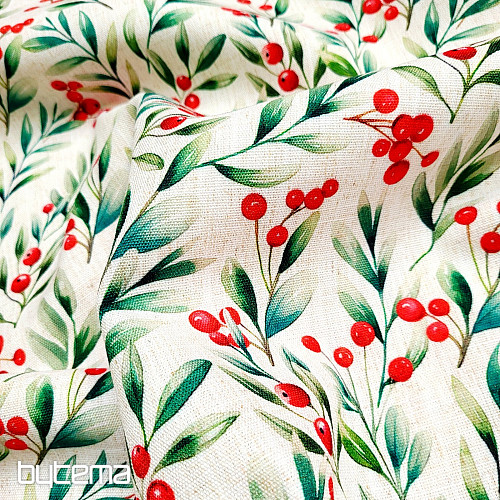 Decorative fabric CHRISTMAS BERRIES