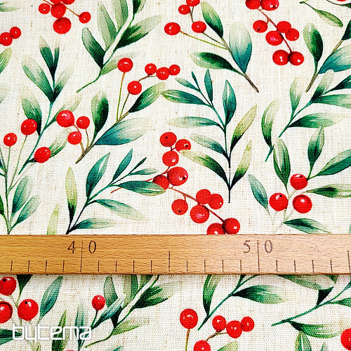 Decorative fabric CHRISTMAS BERRIES