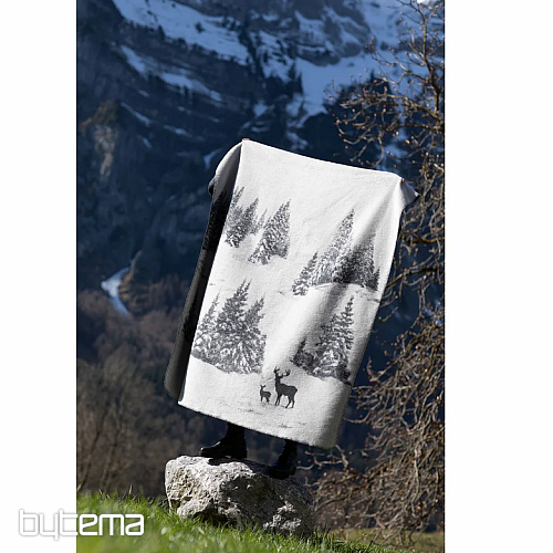 Blanket DF SAVONA SNOWY DEER gray