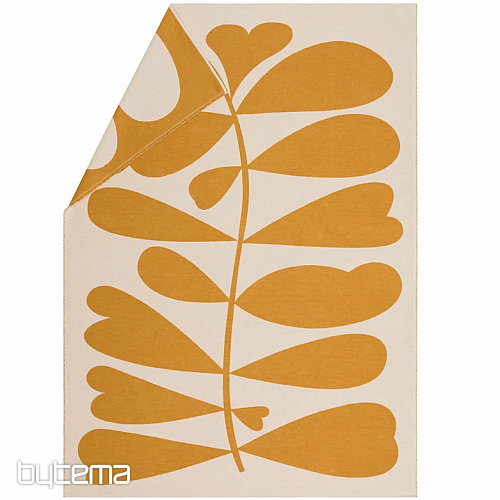 Blanket DF LUCA LARGE LEAVES YELLOW