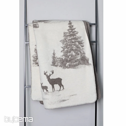 Blanket DF SAVONA SNOWY DEER cream
