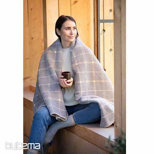 Blanket DF SAVONA CHECKED GREY