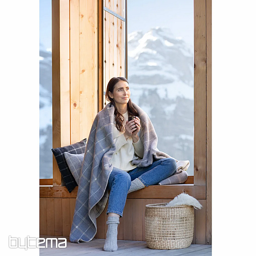 Blanket DF SAVONA CHECKED GREY
