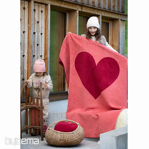 Blanket DF SAVONA HEART RED