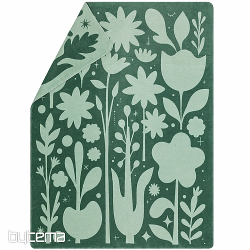 Blanket DF SAVONA FOLKLORE FLOWERS GREEN