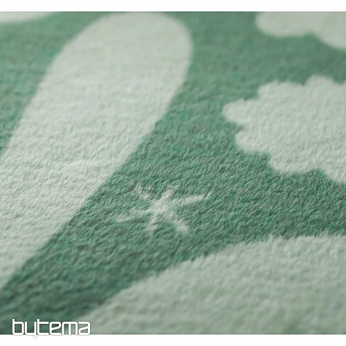 Blanket DF SAVONA FOLKLORE FLOWERS GREEN